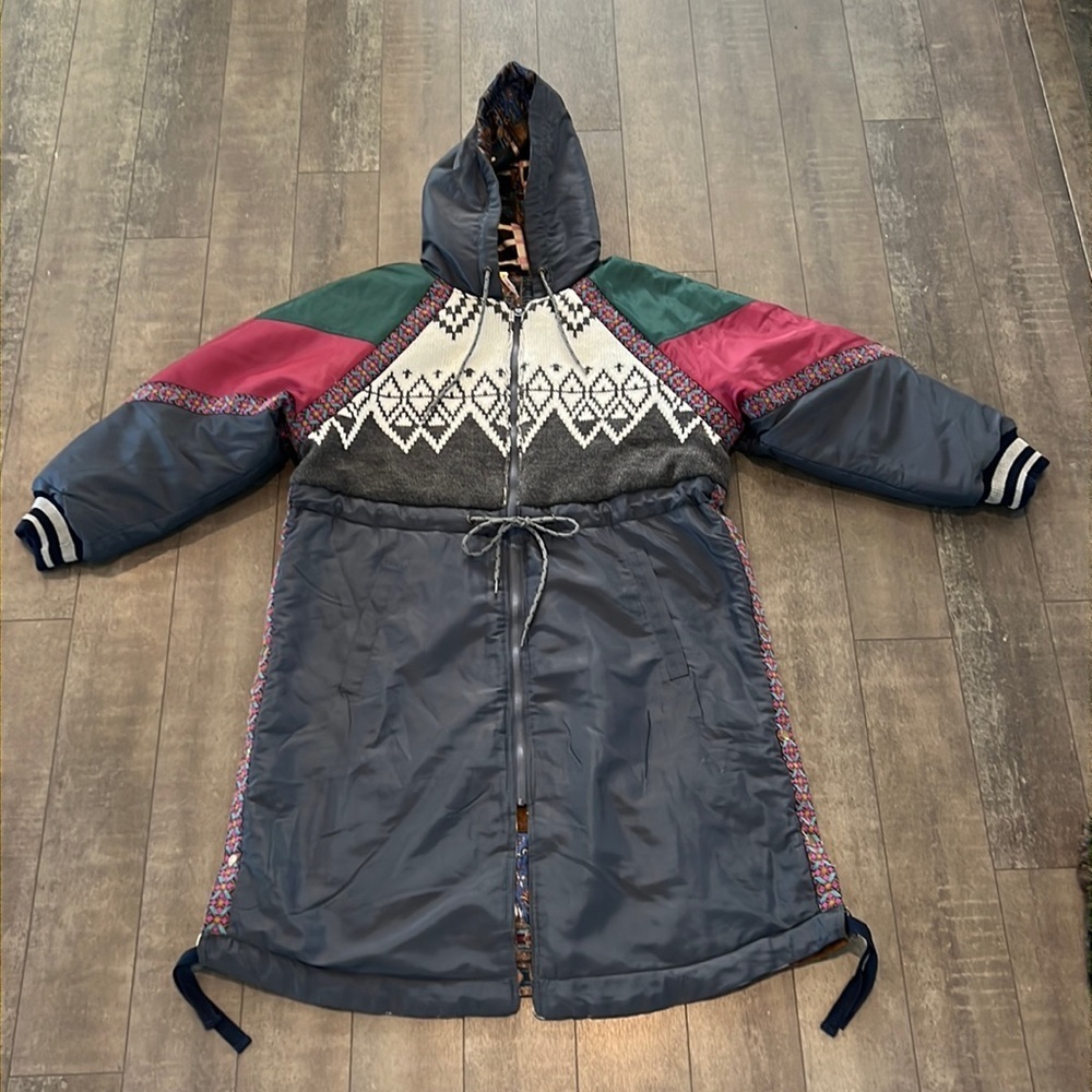 Free People Multicolor Patchwork Coat NWT - Picture 5 of 16